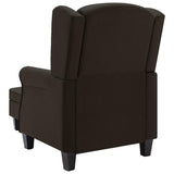 Fauteuil avec repose-pied Marron foncé Tissu
