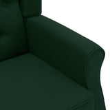 Fauteuil avec repose-pied Vert foncé Tissu