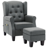 Fauteuil de massage avec repose-pied Gris clair Tissu