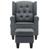 Fauteuil de massage avec repose-pied Gris clair Tissu