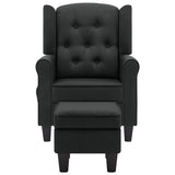 Fauteuil de massage avec repose-pied Gris foncé Tissu