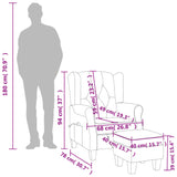 Fauteuil de massage avec repose-pied Noir Tissu