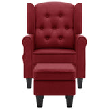 Fauteuil de massage avec repose-pied Rouge bordeaux Tissu