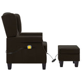 Fauteuil de massage avec repose-pied Marron foncé Tissu