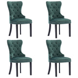 Chaises à manger lot de 4 vert foncé velours