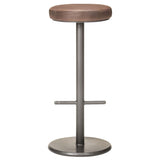 Tabourets de bar lot de 2 marron cuir véritable