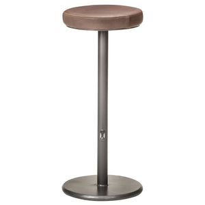 Tabourets de bar lot de 2 marron cuir véritable