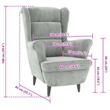Fauteuil gris clair velours