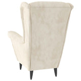 Fauteuil blanc crème velours