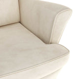 Fauteuil blanc crème velours