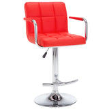 Tabourets de bar lot de 2 rouge similicuir