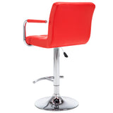 Tabourets de bar lot de 2 rouge similicuir