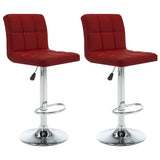 Tabourets de bar lot de 2 rouge bordeaux similicuir