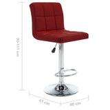 Tabourets de bar lot de 2 rouge bordeaux similicuir