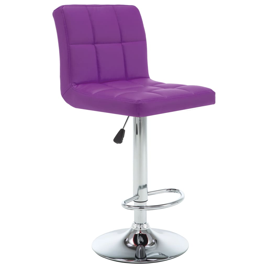 Tabourets de bar lot de 2 violet similicuir