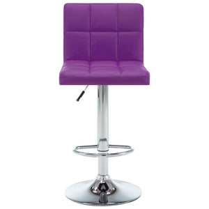 Tabourets de bar lot de 2 violet similicuir