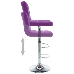 Tabourets de bar lot de 2 violet similicuir