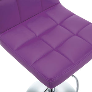 Tabourets de bar lot de 2 violet similicuir