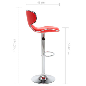 Tabourets de bar 2 pcs rouge similicuir