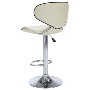 Tabourets de bar lot de 2 crème similicuir