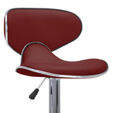 Tabourets de bar lot de 2 rouge bordeaux similicuir