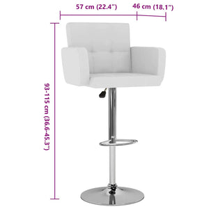 Tabourets de bar lot de 2 blanc similicuir