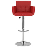 Tabourets de bar lot de 2 rouge similicuir