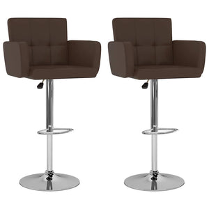 Tabourets de bar lot de 2 marron similicuir