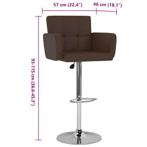 Tabourets de bar lot de 2 marron similicuir