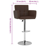 Tabourets de bar lot de 2 marron similicuir