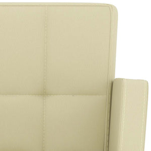 Tabourets de bar lot de 2 crème similicuir