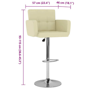 Tabourets de bar lot de 2 crème similicuir