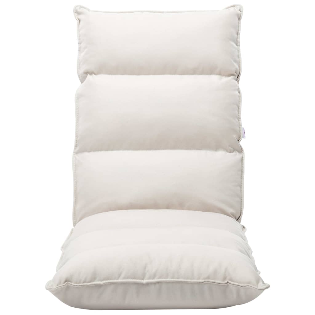 Chaise pliable de sol Crème Tissu