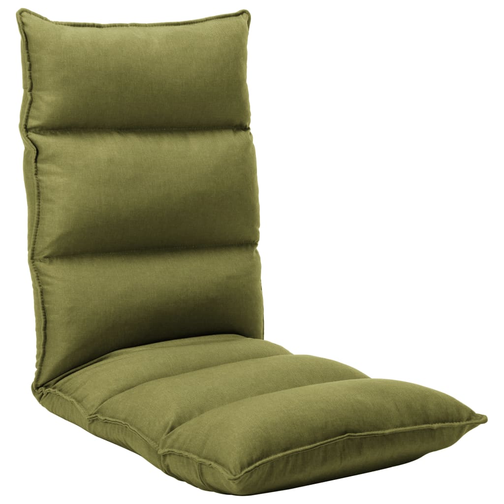 Chaise pliable de sol Vert Tissu