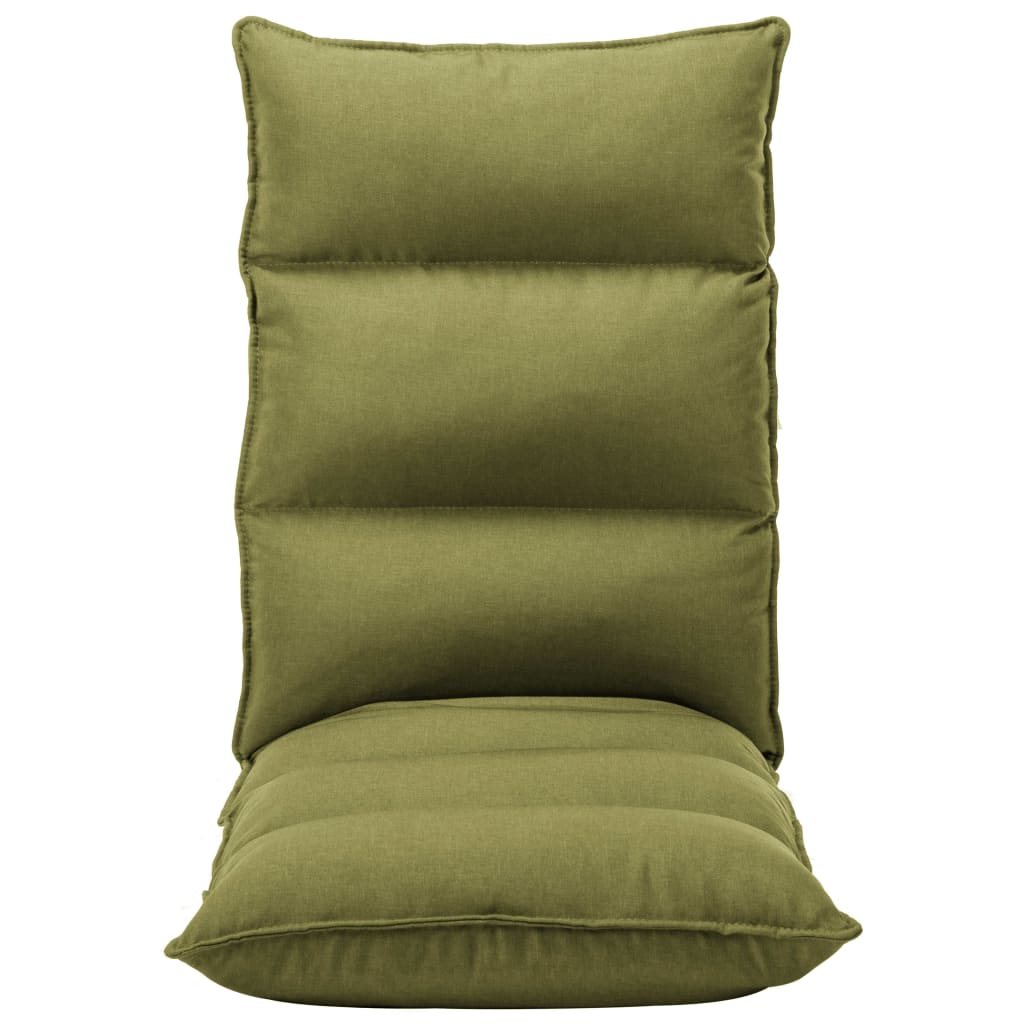Chaise pliable de sol Vert Tissu