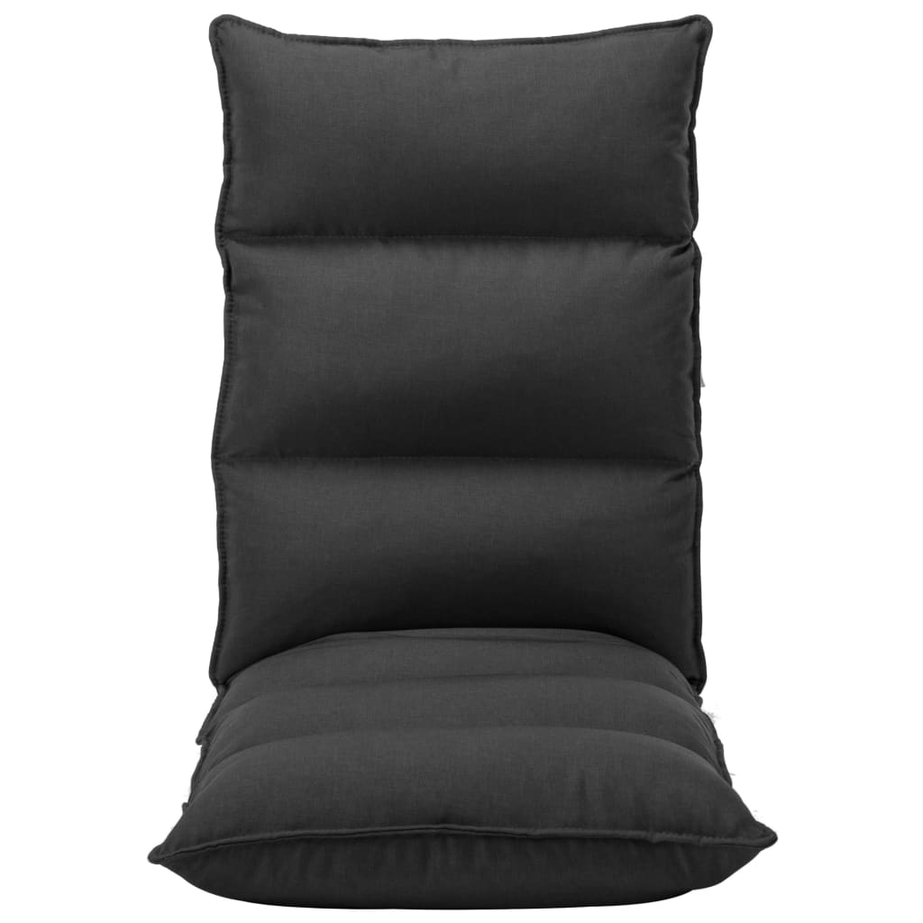 Chaise pliable de sol Noir Tissu