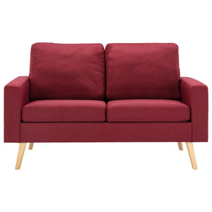 Ensemble de canapés 2 pcs Tissu Rouge bordeaux