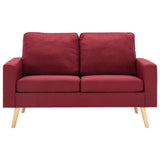 Ensemble de canapés 2 pcs Tissu Rouge bordeaux