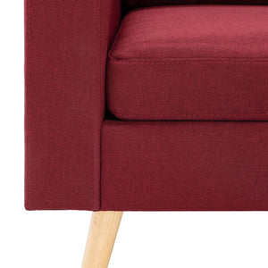 Ensemble de canapés 2 pcs Tissu Rouge bordeaux