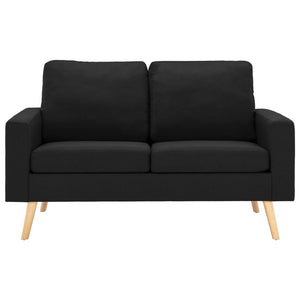 Ensemble de canapés 2 pcs Tissu Noir