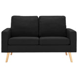 Ensemble de canapés 2 pcs Tissu Noir