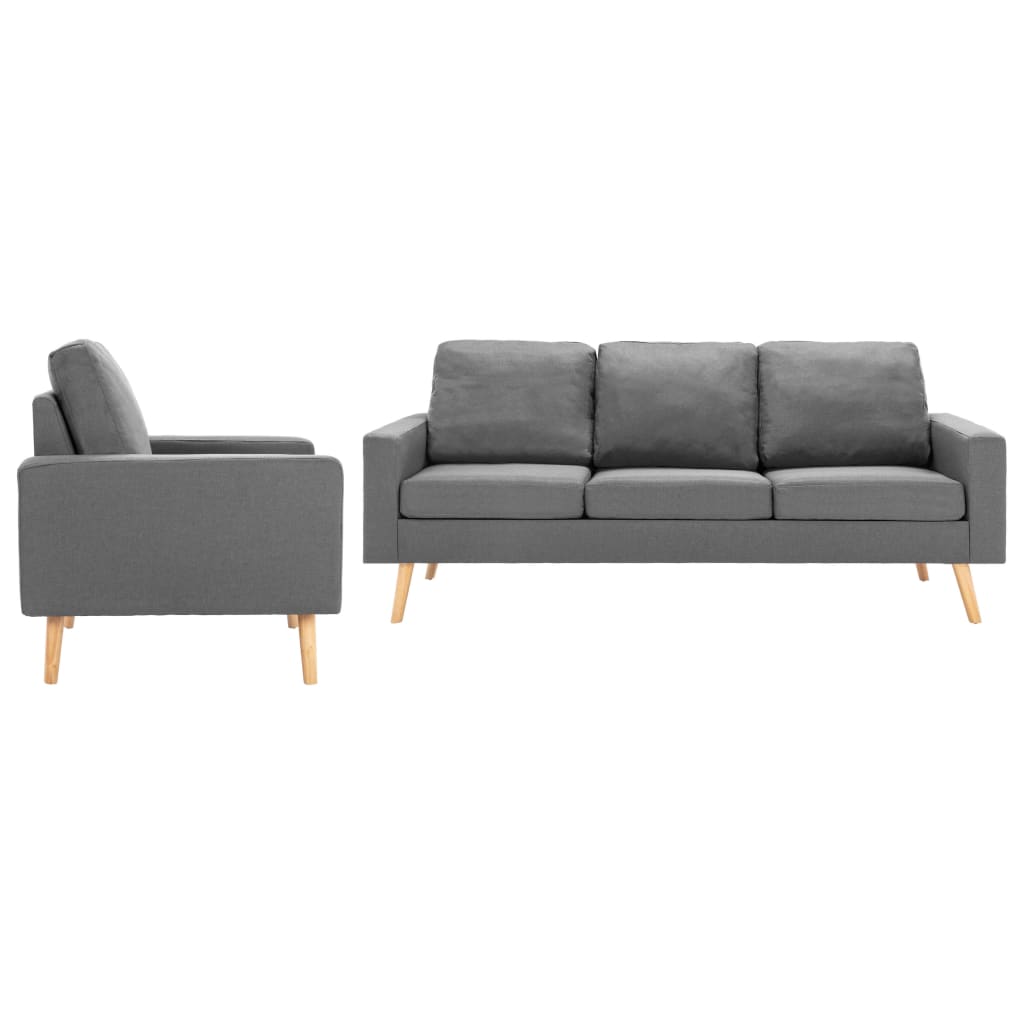 Ensemble de canapés 2 pcs Tissu Gris clair