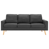 Ensemble de canapés 2 pcs Tissu Gris foncé