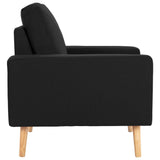 Ensemble de canapés 2 pcs Tissu Noir
