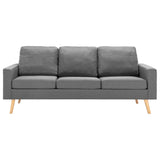Ensemble de canapés 2 pcs Tissu Gris clair