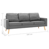 Ensemble de canapés 2 pcs Tissu Gris clair
