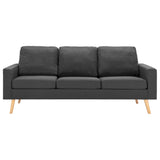 Ensemble de canapés 2 pcs Tissu Gris foncé