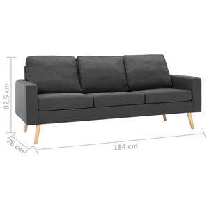 Ensemble de canapés 2 pcs Tissu Gris foncé