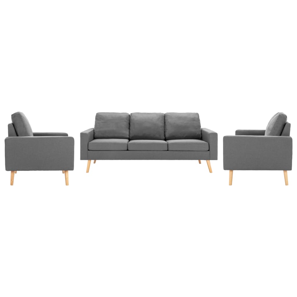 Ensemble de canapés 3 pcs Tissu Gris clair