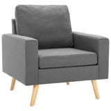Ensemble de canapés 3 pcs Tissu Gris clair